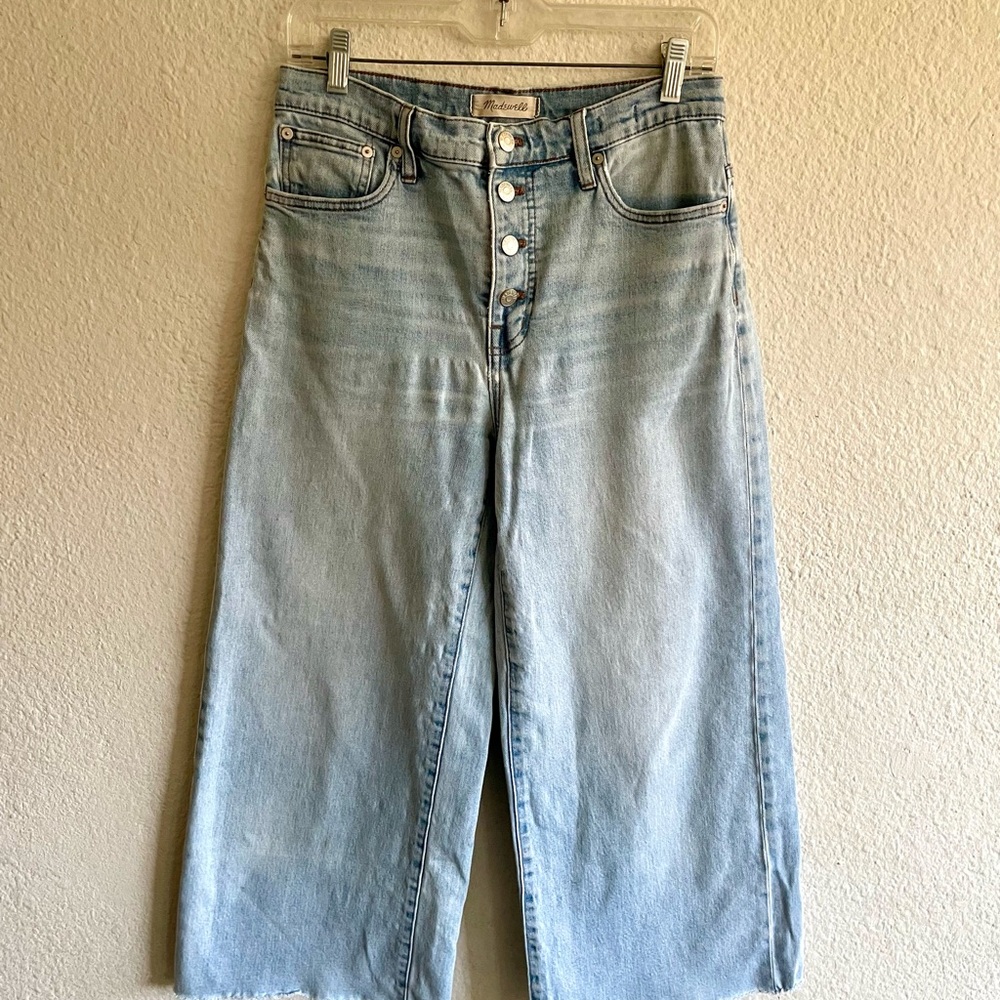 Light Blue Madewell Wide-Leg Crop Women Jeans